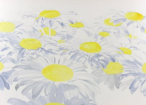 Step 2 of white daisies watercolor painting demonstration