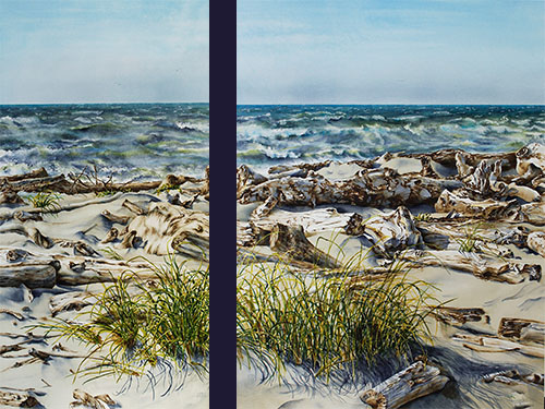 Ocean scene in watercolor by Lisa Hill