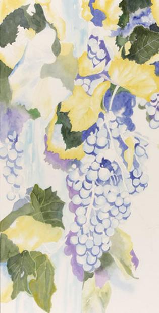 Watercolor painting demonstration of grapes- step 2